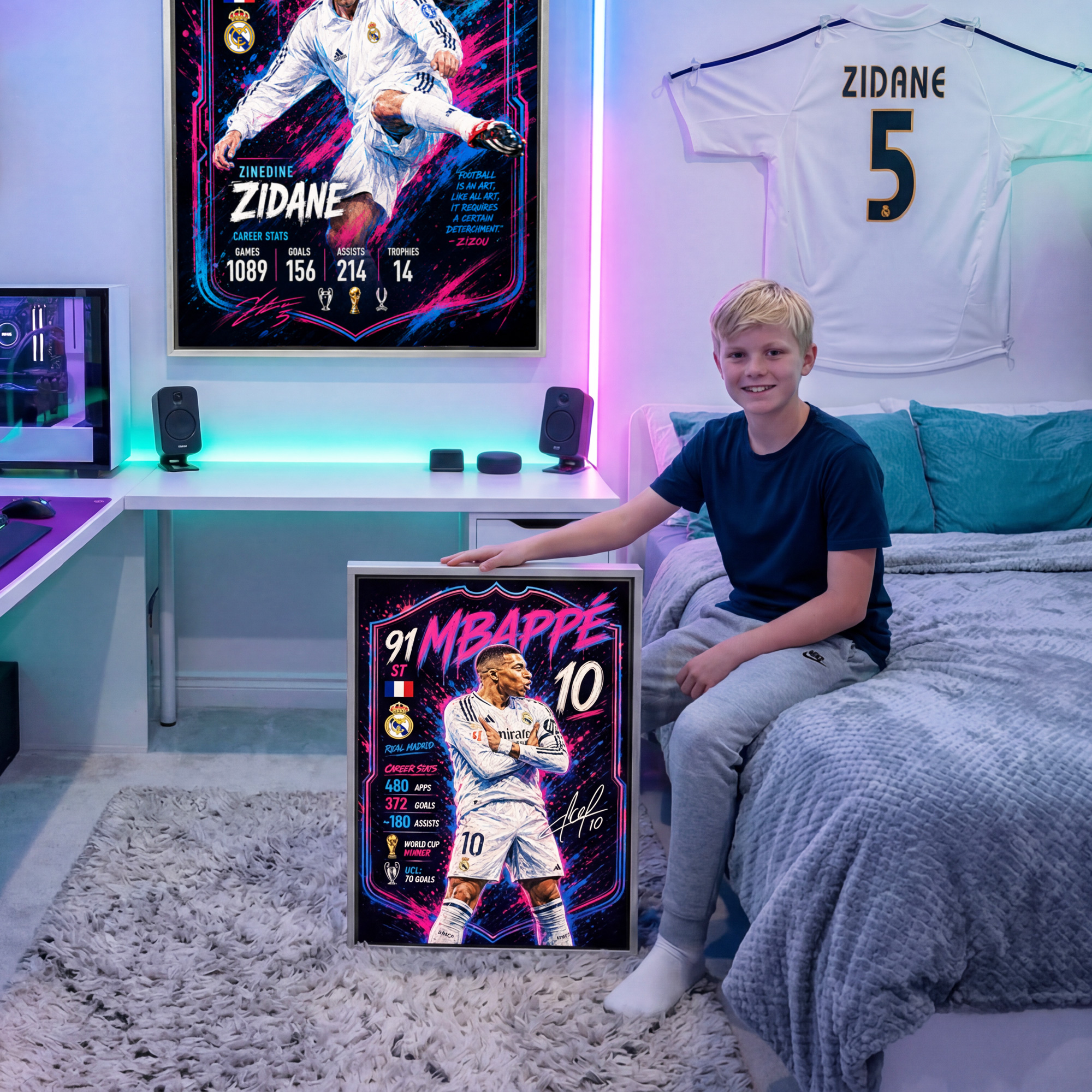 Fan with Real Madrid framed prints — embedded brand partners